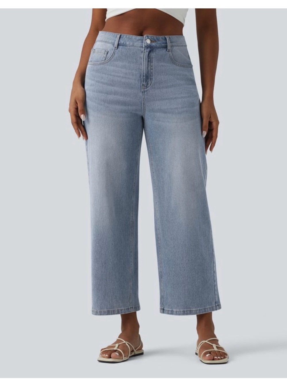 HALARA Light Blue Wide-Leg Jeans